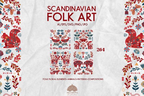 Download Scandinavian Folk Art Collection - Art Collection