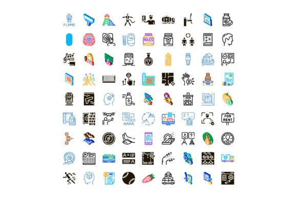 Download Diverse Set of Abstract Icons Representi - Abstract icons Collection