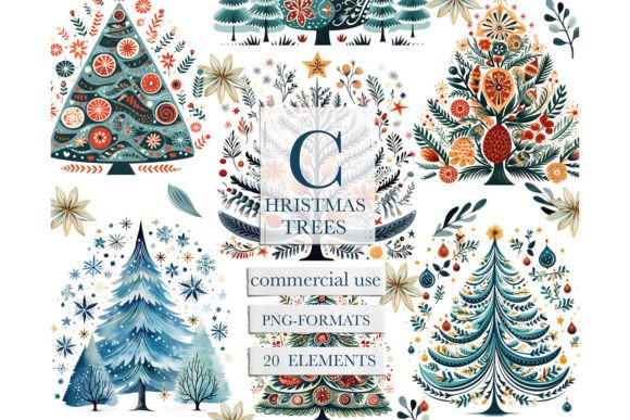 Download Scandinavian Folk Christmas Tree Clipart - Art Collection