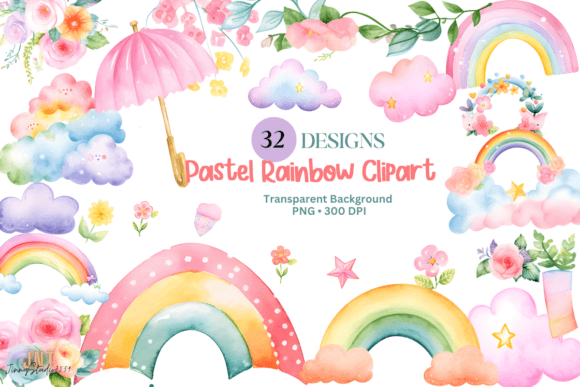 Download Pastel Rainbow Clipart - Art Collection