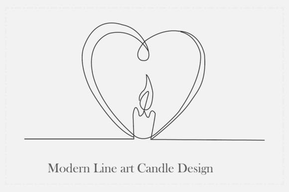 Download Modern Line Art Candle Design - Art Collection