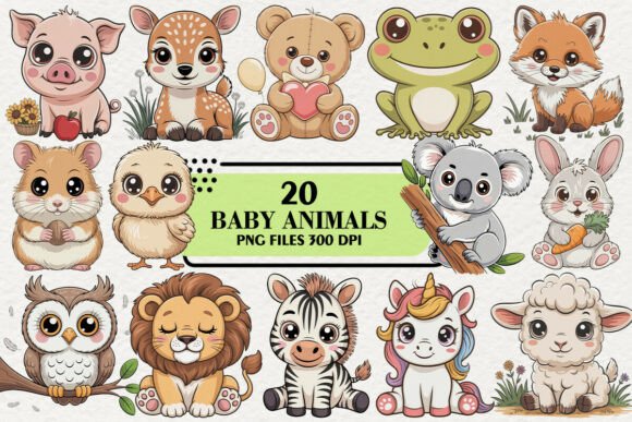 Download Kawaii Baby Animals Clipart Bundle - Art Collection