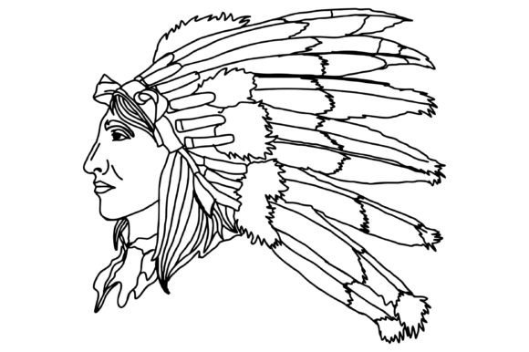 Download American Indian Line Art Vector - Art Collection