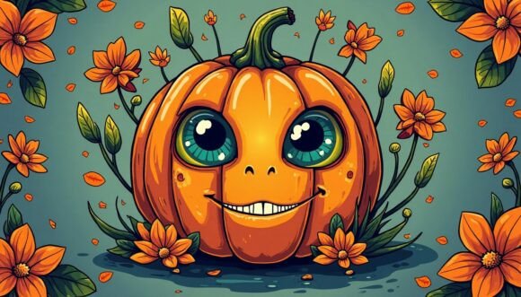 Download 🎨 an Alien Pumpkin Face with Unusual Co - Premium Resources