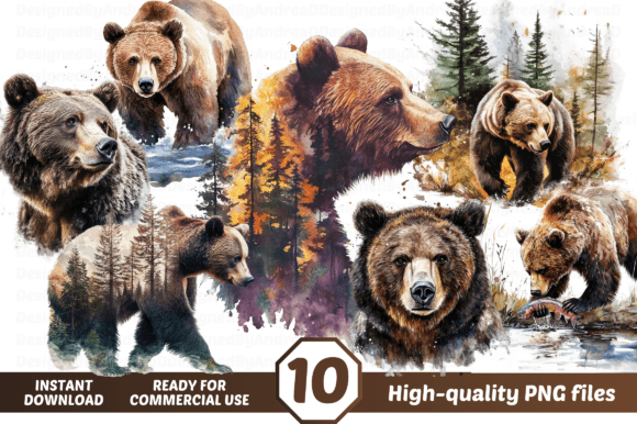 Download Bear in Forest Clipart, Grizzly PNG - Art Collection