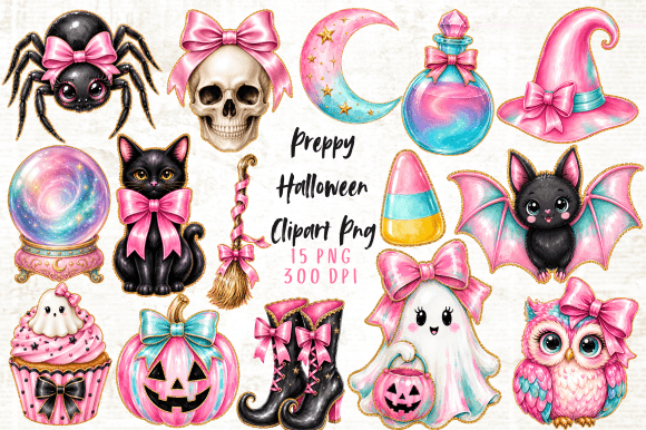 Download Preppy Halloween Clipart PNG Set - Art Collection