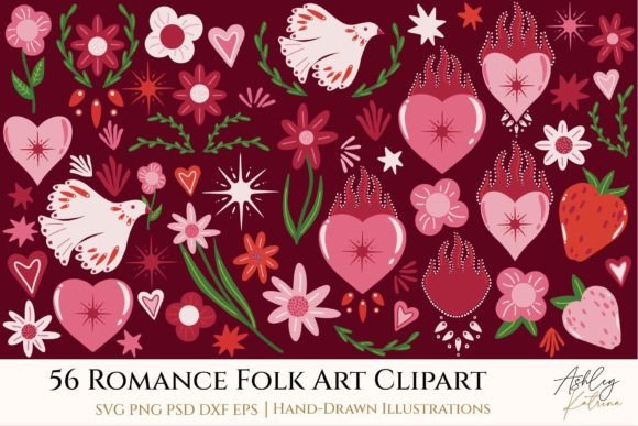 Download Romantic Element Folk Art Clipart - Art Collection
