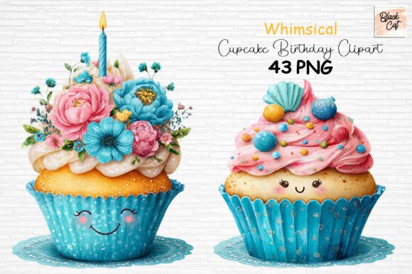 Download Whimsical Cupcake Birthday Clipart PNG - Art Collection