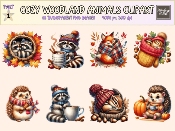 Download Cozy Woodland Animals Clipart - Art Collection