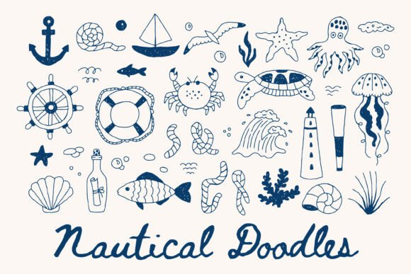Download Nautical Doodle Elements PNG Clipart - Art Collection