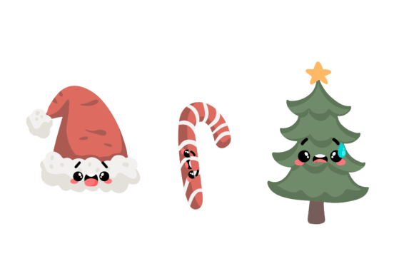 Download Cartoon Element Christmas Kawaii Bundle - Art Collection