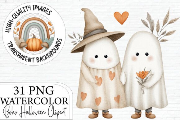 Download Boho Halloween Watercolor Clipart Bundle - Art Collection