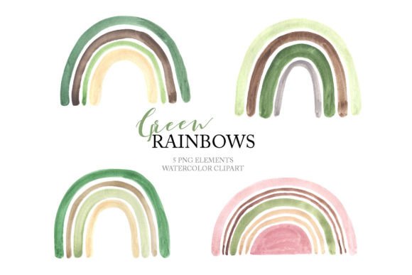 Download Watercolor Green Pastel Rainbow Clipart - Art Collection