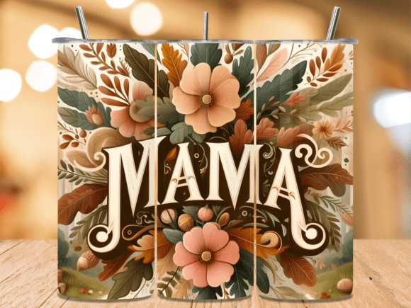 Download Earthy Tone Mama Flowers Art Tumbler PNG - Art Collection