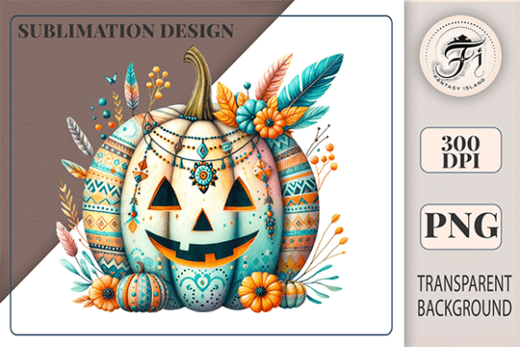 Download Boho Halloween Pumpkin PNG Fall Clipart - Art Collection