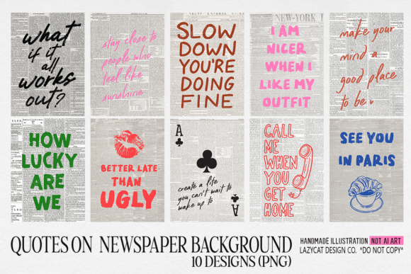 Download Quote on Newspaper Wall Art PNG Bundle - Art Collection