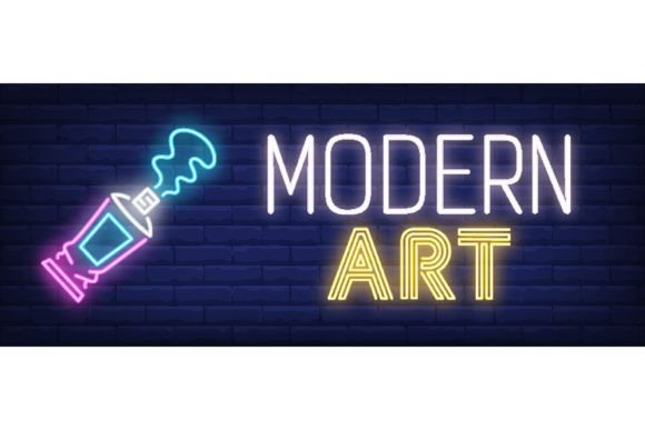 Download Modern Art Neon Text with Pen Paint Tube - Art Collection
