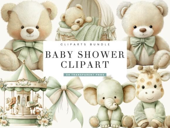 Download Baby Shower Clipart Bundle - Art Collection