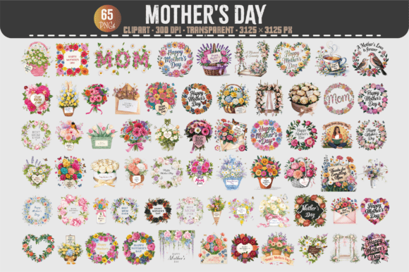 Download Mother’s Day Flower Clipart – 65 PNGs - Art Collection