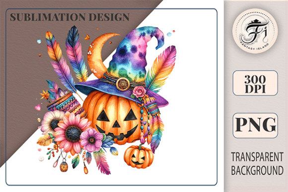 Download Boho Halloween Pumpkin Clipart Witch Hat - Art Collection