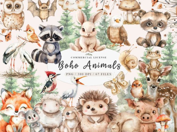 Download Boho Woodland Animals Clipart, Cute Wood - Art Collection